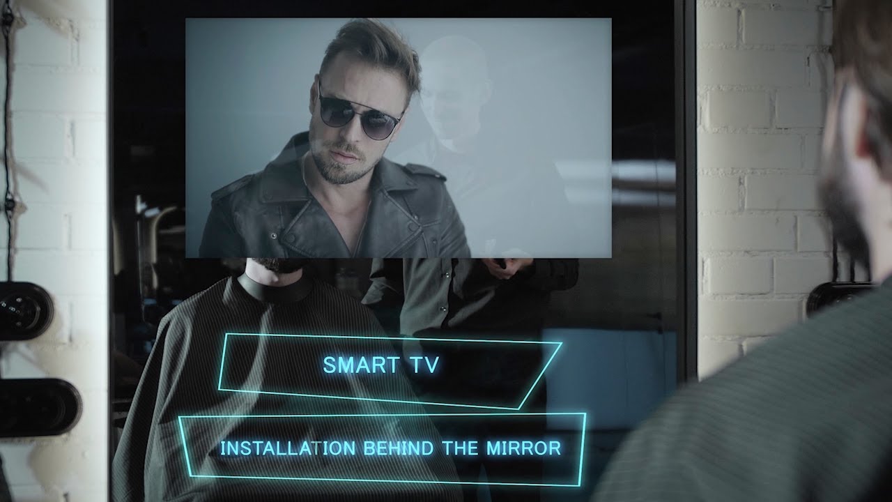 Smart TV installed behind a mirror