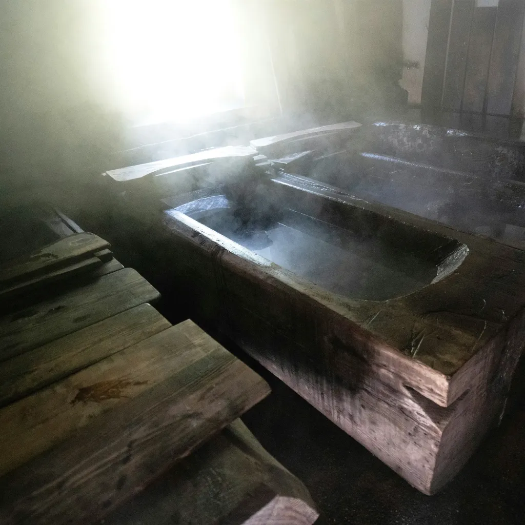 Steaming wooden bathtub – TV built for high humidity