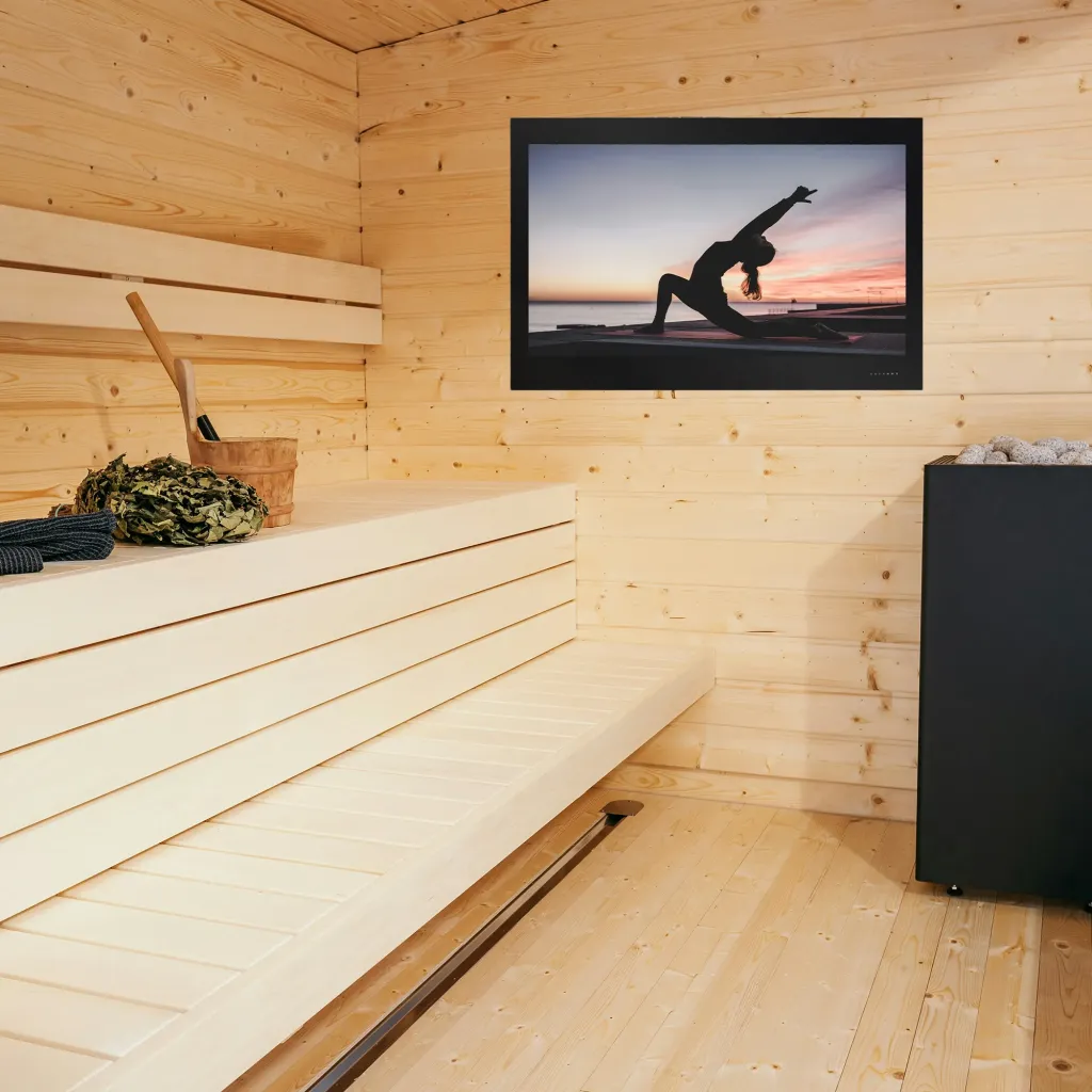 Parallel AV televisions are certified steam- and heat-resistant for your sauna