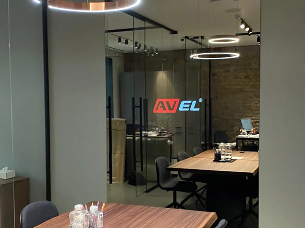 AVEL office meeting room with glass walls