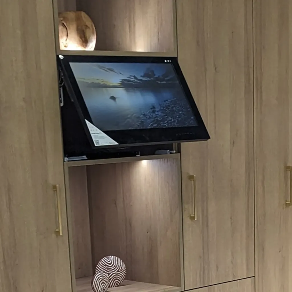 AVEL TV on a lift-up door at KBIS 2024