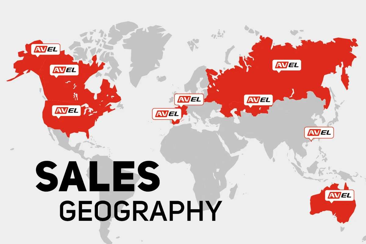 AVEL sales geography world map